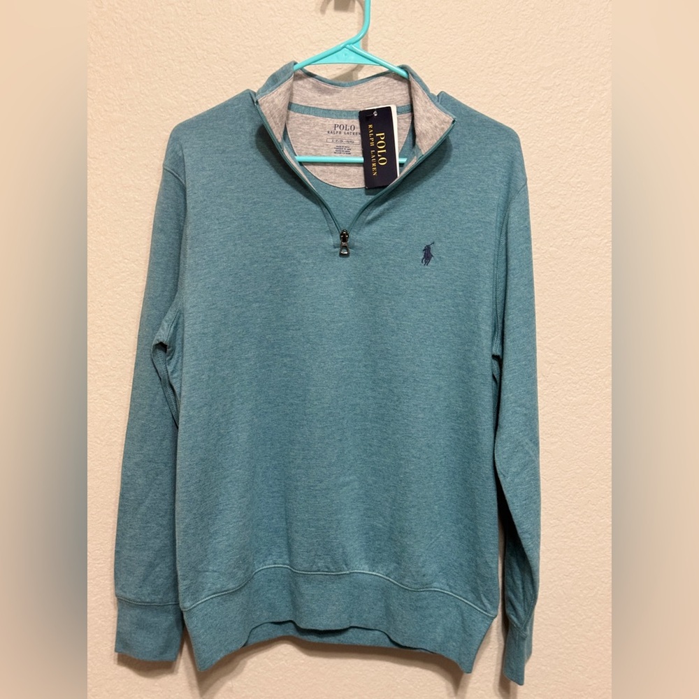 NWT Polo Ralph Lauren Luxury Jersey Quarter-Zip Pullover